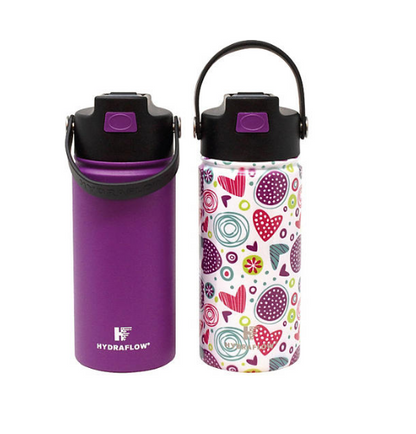 Hydraflow Kids Hybrid 14-oz Stainless Steel Insulated Bottles, 2 Pack (Assorted Colors)