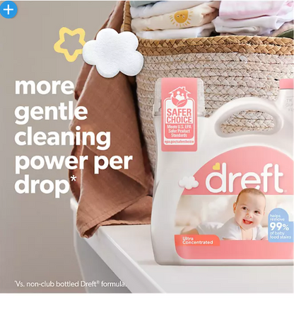 Dreft Ultra Concentrated Liquid Baby Laundry Detergent (125 Loads, 170 fl. oz.)