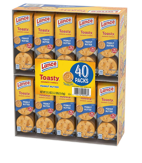 Lance Toasty Peanut Butter Sandwich Crackers (1.29 oz., 40 ct.)