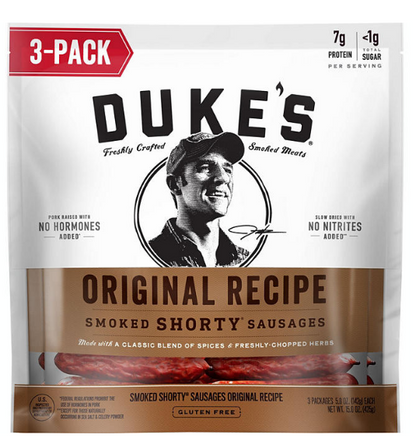 Duke's Original Recipe Smoked Shorty Sausages (5oz / 3pk)