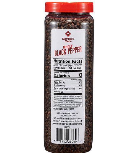 Member's Mark Whole Black Peppercorns (19.5 oz.)(2 PK)