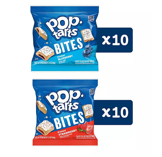 Pop-Tarts Bite Variety Pack, Blueberry and Strawberry (20 ct.)