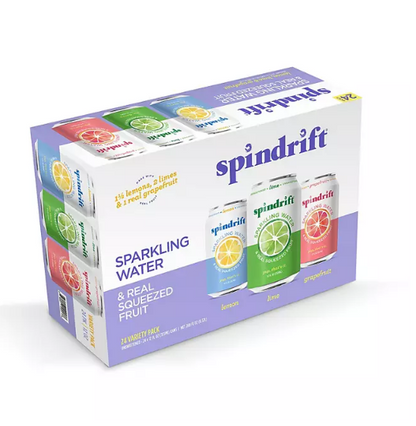 Spindrift Sparkling Water with Real Squeezed Fruit, Variety Pack (12 fl. oz., 24 pk.)