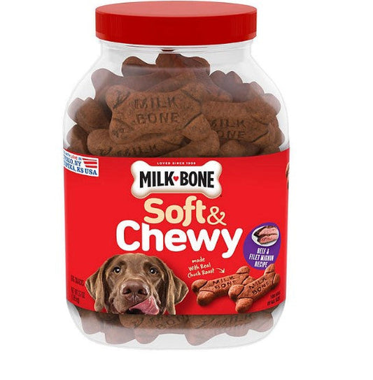 Milk-Bone Soft & Chewy Dog Treats, Beef & Filet Mignon (37 oz.)