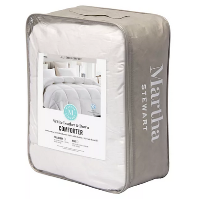 Martha Stewart 100% Cotton White Feather and Down Comforter (Assorted Sizes)