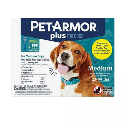 PetArmor Plus Flea and Tick Prevention for Dogs, 8-Month Supply (Choose Your Size)