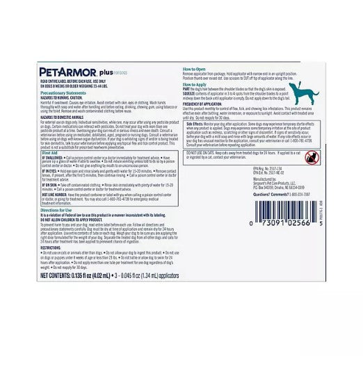 PetArmor Plus Flea and Tick Prevention for Dogs, 8-Month Supply (Choose Your Size)