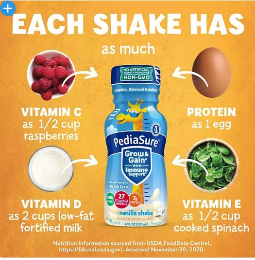 PediaSure Grow and Gain Nutrition Shake for Kids, Vanilla (8 fl. oz., 24 pk.)