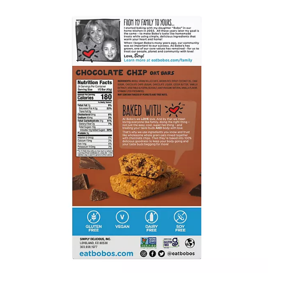 Bobo's Chocolate Chip Oat Bars (12 pk.)