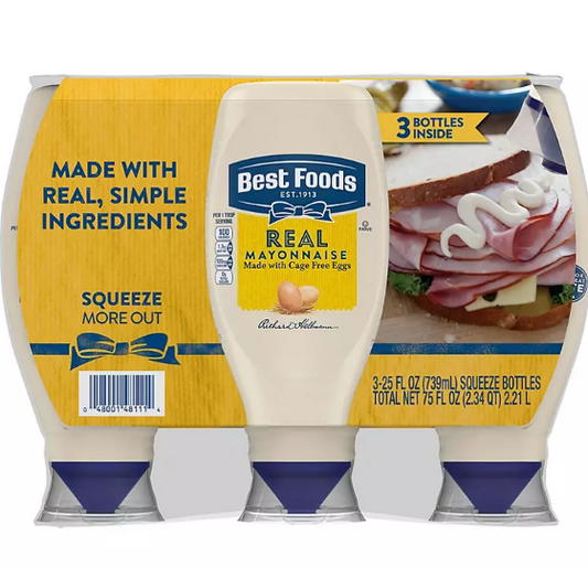 Best Foods Real Mayonnaise (25 oz., 3 pk.)