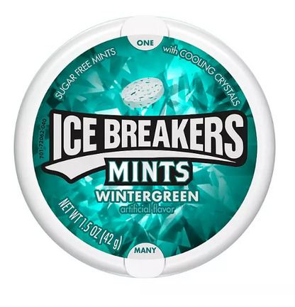 ICE BREAKERS Wintergreen Sugar Free Breath Mints, Movie Treat, Tins (1.5 oz, 8 Count)