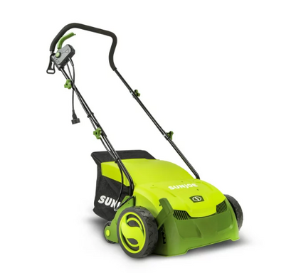 Sun Joe Electric 12.6-inch Lawn Dethatcher + Scarifier W/ Collection Bag, 12-Amp