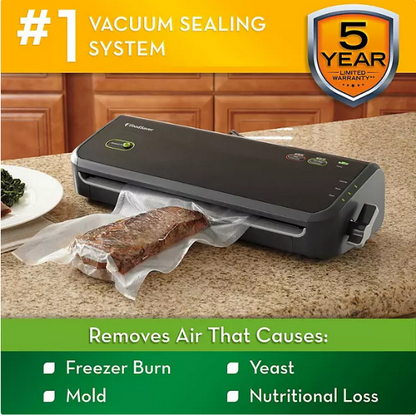 FoodSaver FM2000 Vacuum Sealer Machine with HandHeld Vacuum Sealer, Bags & Rolls, Bonus Pack, Black