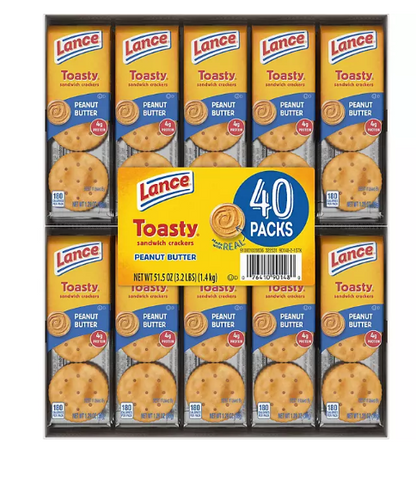 Lance Toasty Peanut Butter Sandwich Crackers (1.29 oz., 40 ct.)