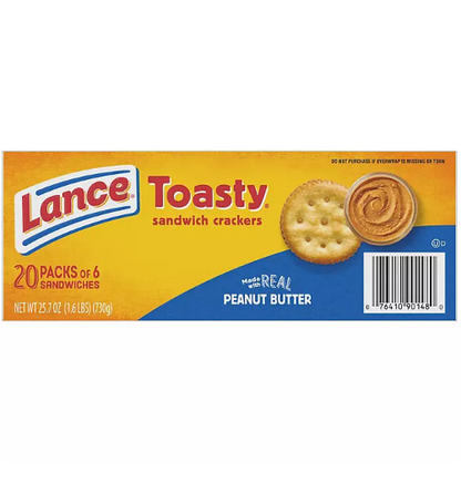 Lance Toasty Peanut Butter Sandwich Crackers (1.29 oz., 40 ct.)