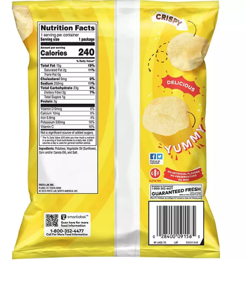 Lay's Classic Potato Chips (1.5 oz., 64 pk.)