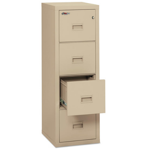 FireKing Turtle 4-Drawer Compact File Cabinet, Parchment