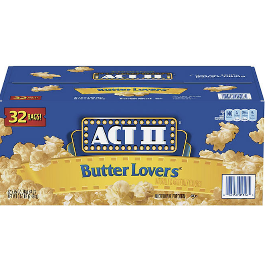 ACT II Butter Lovers Microwave Popcorn (2.75 oz., 32 pk.)