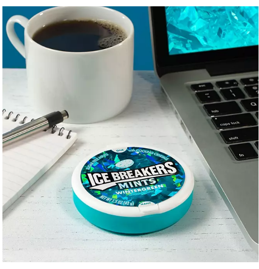 ICE BREAKERS Wintergreen Sugar Free Breath Mints, Movie Treat, Tins (1.5 oz, 8 Count)