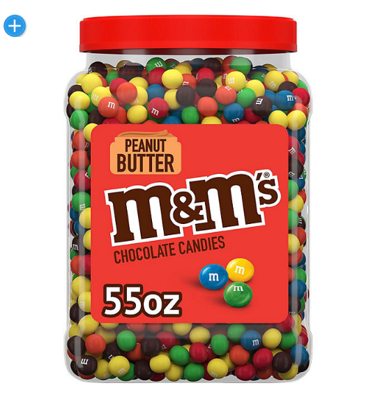 M&M'S Peanut Butter Milk Chocolate Bulk Candy Jar (55 oz.)