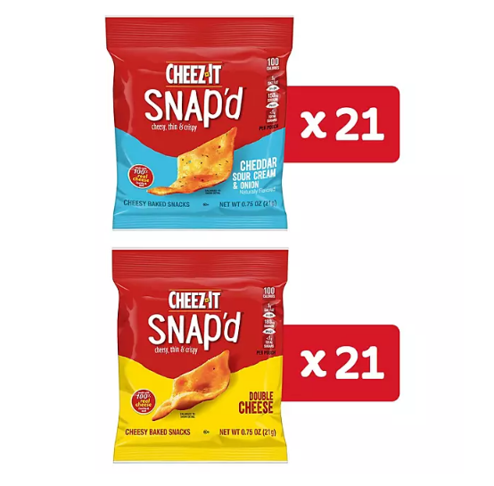 Cheez-It Snap'd, Variety Pack (0.75 oz., 42 pk.)