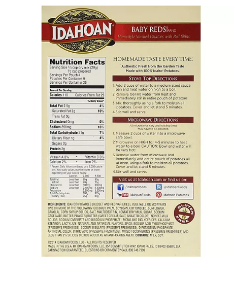 Idahoan Baby Reds Value Pack Mashed Potatoes (4 oz., 9 pk.)