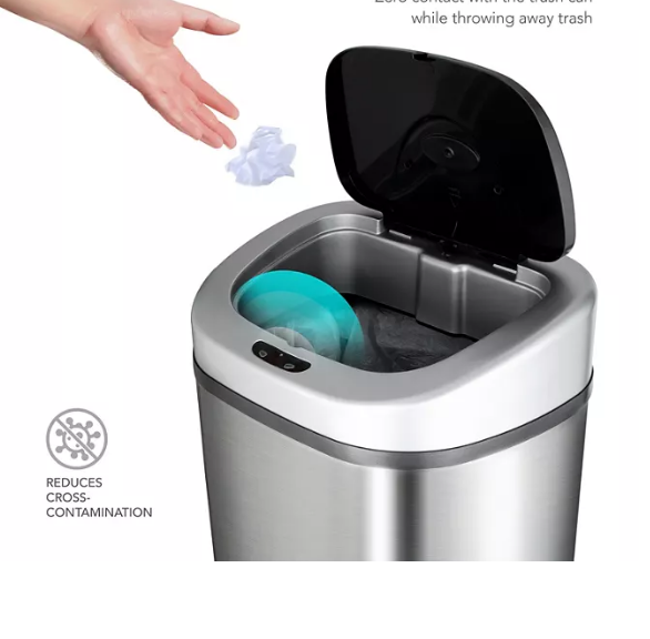 Nine Stars Sensor Trash Can, Stainless Steel (21.1 gal)