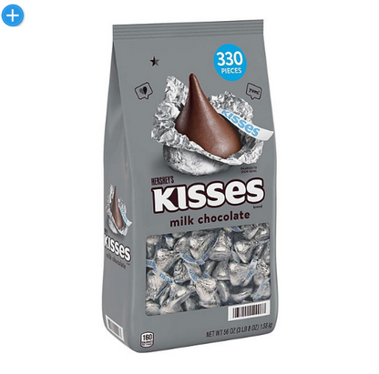 HERSHEY'S KISSES Milk Chocolate Candy, Individually Wrapped, Bulk Bag (56 oz., 330 pcs.)