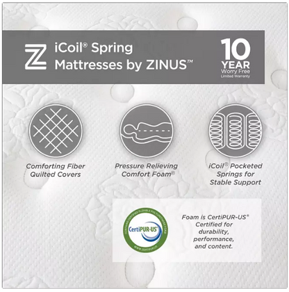 ZINUS Night Therapy 8" Hybrid Mattress