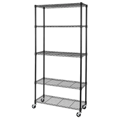 Seville Classics 5-Tier Steel Wire Shelving, 36” W x 14” D x 76” H