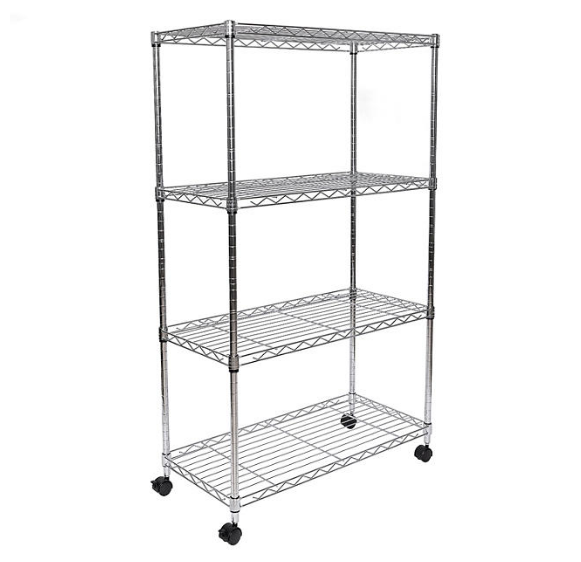 Seville Classics 4-Tier Steel Wire Shelving, 30" x 14" x 48" H