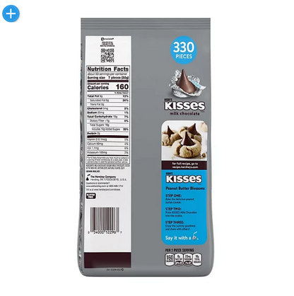 HERSHEY'S KISSES Milk Chocolate Candy, Individually Wrapped, Bulk Bag (56 oz., 330 pcs.)