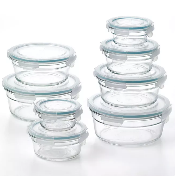 Member's Mark 16-Piece Round Shape Glass Food Storage Set by Glasslock