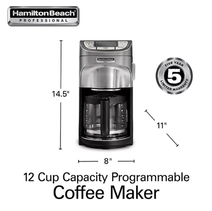 Hamilton Beach Professional Programmable Coffee Maker, 12 Cup Capacity, 49500