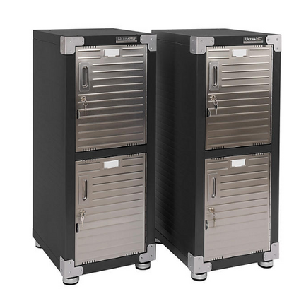 Seville Classics UltraHD 4-Door Stackable Locker Cabinets, 15" W x 18" D x 73.9" H