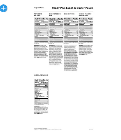 Augason Farms Ready Plus Lunch & Dinner Emergency Food Supply