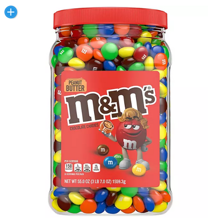 M&M'S Peanut Butter Milk Chocolate Bulk Candy Jar (55 oz.)