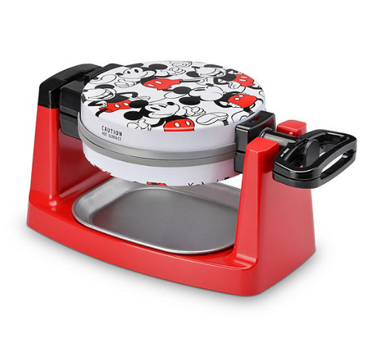 Mickey Mouse Rotating Bubble Waffle Maker, Single Flip Waffle Iron