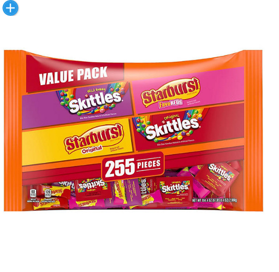 Starburst & Skittles Chewy Candy Assorted Bulk Variety Pack (255 ct., 6.5lbs)