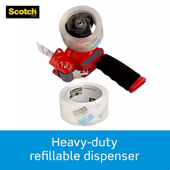 Scotch Heavy Duty Packaging Tape Dispenser, 1.88" x 60 yds, 2 Rolls/Pack