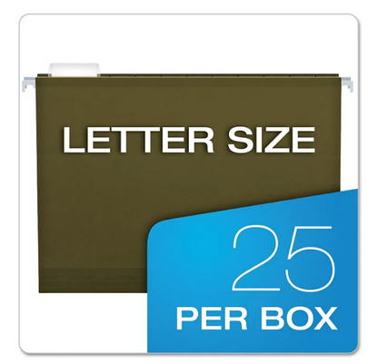 Pendaflex 2” Reinforced Extra Capacity Hanging Folders, Standard Green (Letter, 25 ct.)