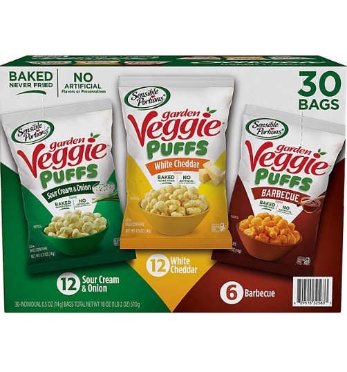 Sensible Portions Garden Veggie Puffs Variety Pack (0.5 oz., 30 pk.)