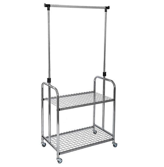 Seville Classics Home Adjustable 2-Shelf Steel Garment Rack, 31" W x 18" D