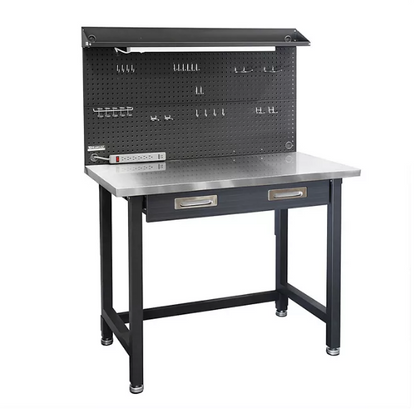 Seville Classics UltraHD Stainless Steel LED Lighted Workcenter