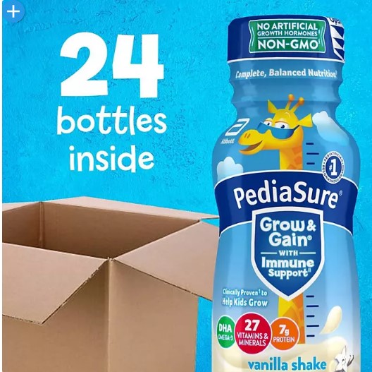 PediaSure Grow and Gain Nutrition Shake for Kids, Vanilla (8 fl. oz., 24 pk.)