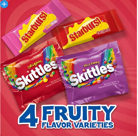 Starburst & Skittles Chewy Candy Assorted Bulk Variety Pack (255 ct., 6.5lbs)