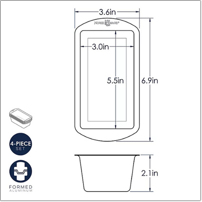 Nordic Ware Natural Aluminum Mini Loaf Pan, 8 pack