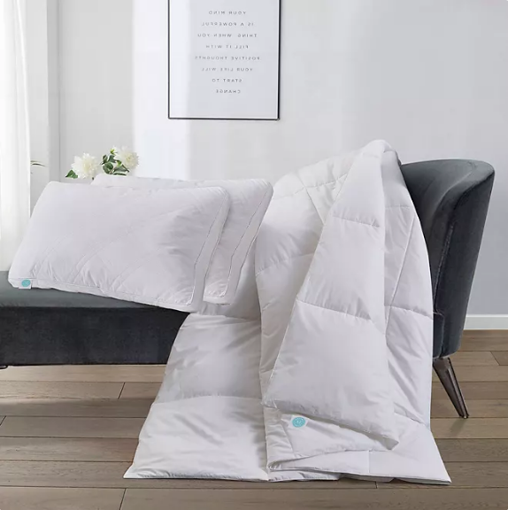 Martha Stewart White Goose Feather and Down Comforter and Pillow Set (Various Sizes)