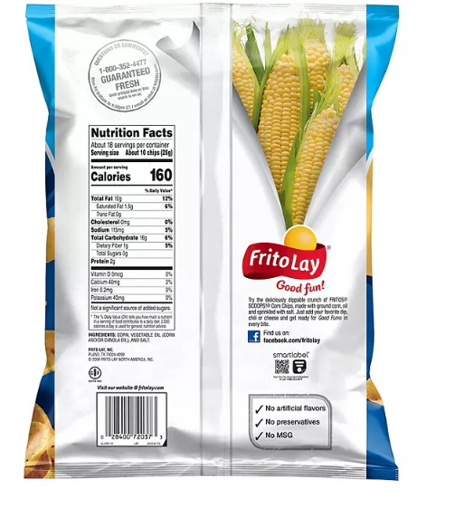 Fritos Scoops Corn Snacks (18 .125 oz.)