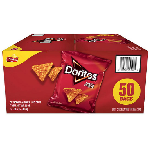 Doritos Nacho Cheese Tortilla Chips (1 oz., 50 pk.)